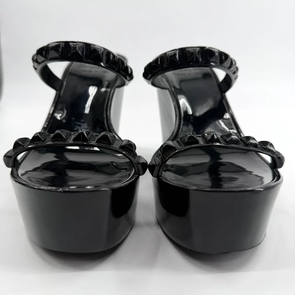 Carmen Sol Tonino Jelly Platform Wedge Sandal in Black Size 8 Vacation Resort - Picture 3 of 12